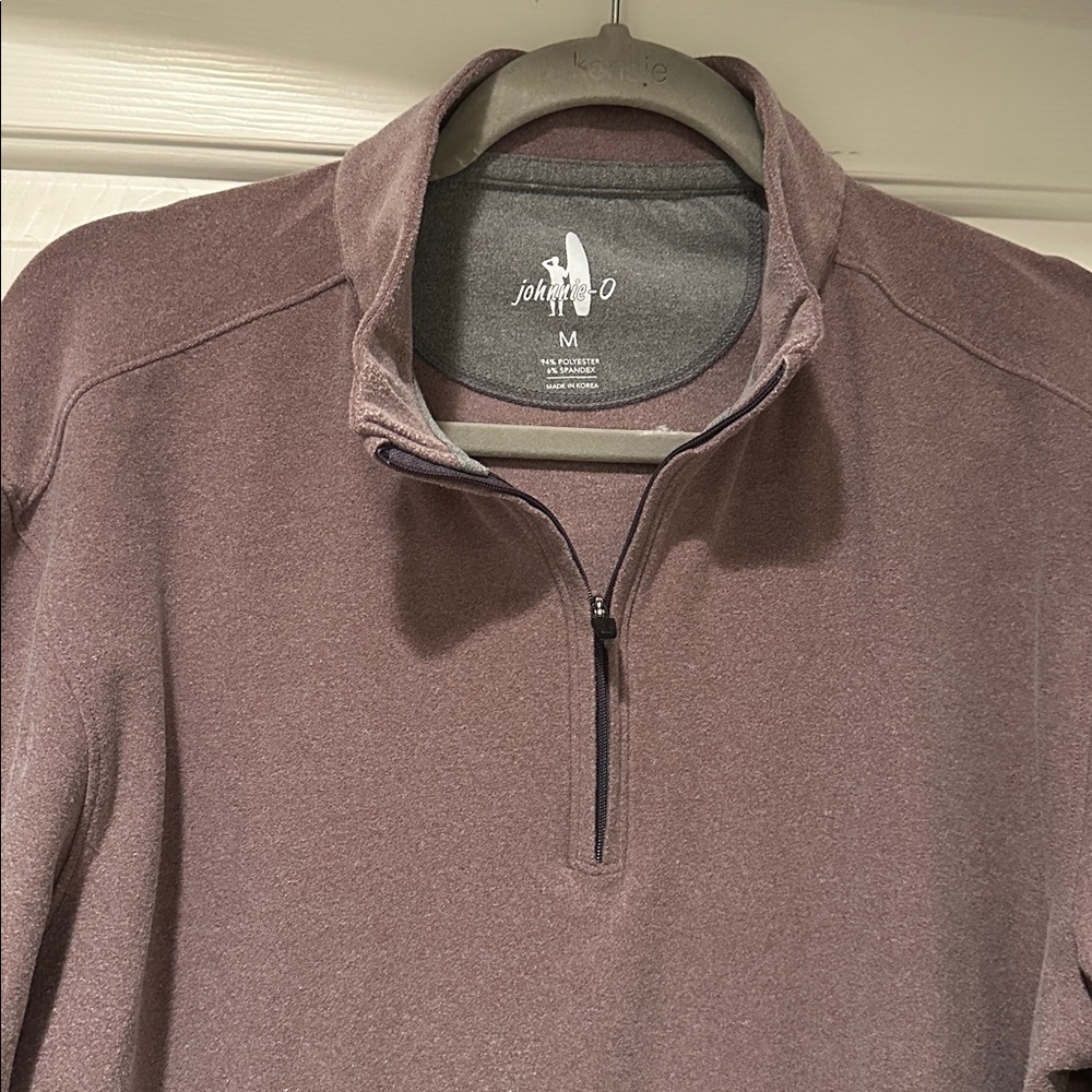 Johnnie-O medium cedar color Quarter-Zip Pullover.  Great condition - Picture 2 of 3